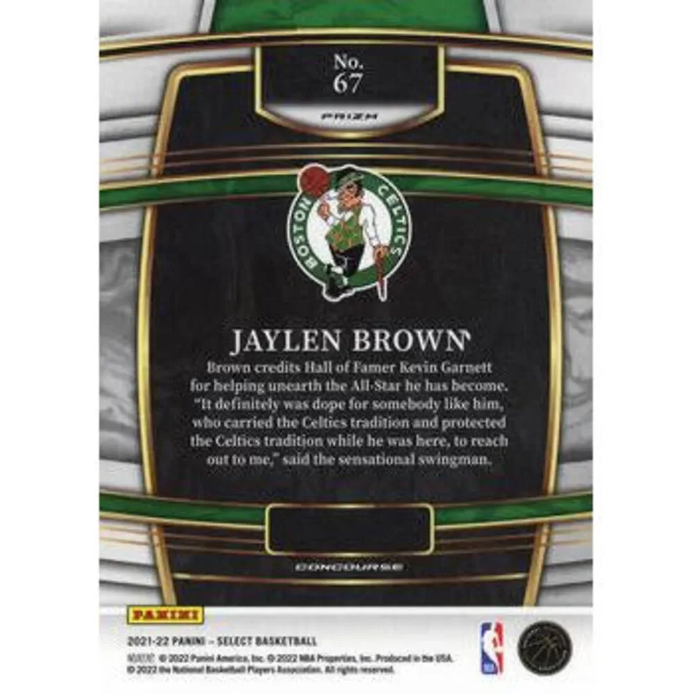2021-22 Panini Select Jaylen Brown Blue Prizm #67 Boston Celtics